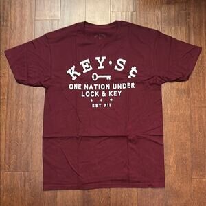 Key Street Maroon Short Sleeve Tee, Size Large, New Without Tags